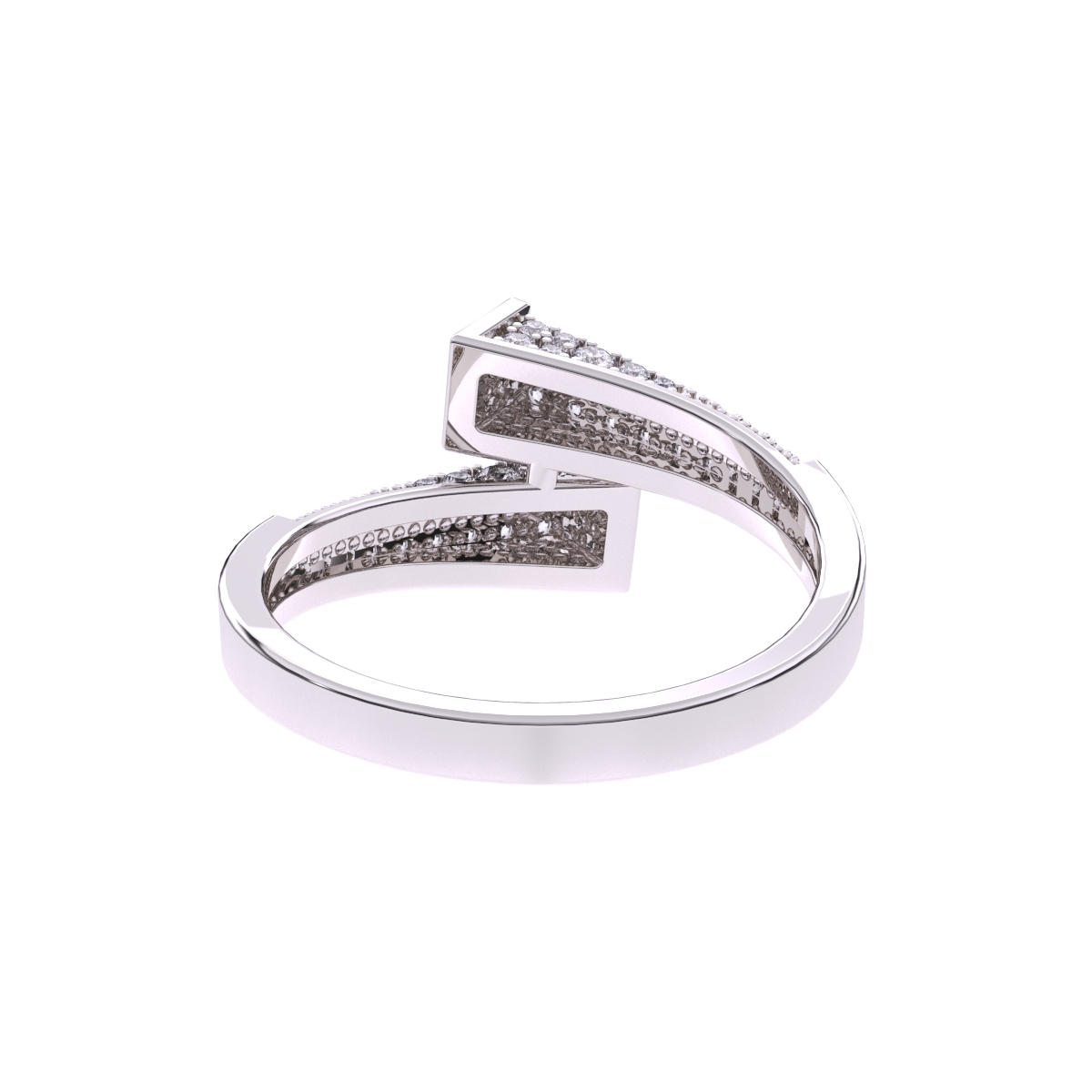 Glamorous Round Cluster Bypass Wedding Band